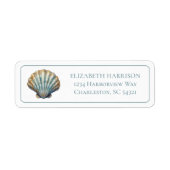 Coastal Blue Scallop Seashell Personalized ラベル (正面)