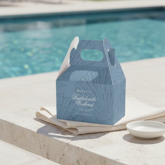 Coastal Blue Seashell Bachelorette フェイバーボックス