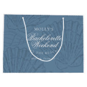 Coastal Blue Seashell Bachelorette ラージペーパーバッグ (裏面)