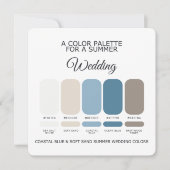Coastal Blue Soft Sand Summer Wedding Palette Card 招待状 (正面)