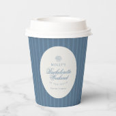 Coastal Blue Stripe Bachelorette 紙コップ (裏面)