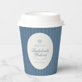 Coastal Blue Stripe Bachelorette 紙コップ (正面)