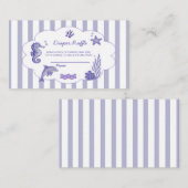 Coastal Blue Striped Diaper Raffle Baby Shower エンクロージャーカード (正面/裏面)