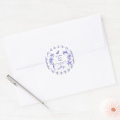 Coastal Blue Striped Sea You Soon Baby Shower ラウンドシール (封筒)