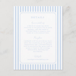 Coastal Blue Striped Wedding Detail エンクロージャーカード