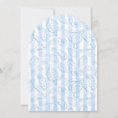 Coastal Blue Stripes Sea You Soon Boy Baby Shower 招待状 (裏面)