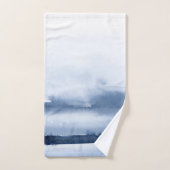 Coastal Blue Watercolor Ocean Wave バスタオルセット (ハンドタオル)
