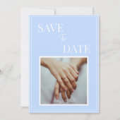 Coastal Blue Wedding Save the Date – Elegant 招待状 (正面)