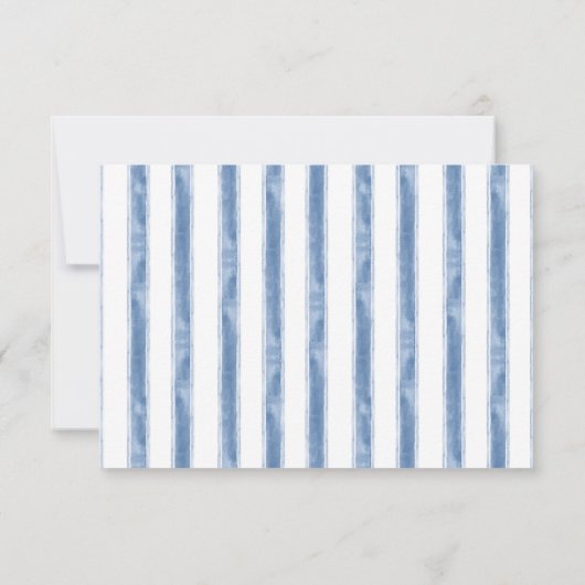 Coastal Blues Seashells & Script Wedding RSV 出欠カード (裏面)