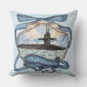 Coastal Blues Submarine Throw Pillow  クッション (正面)