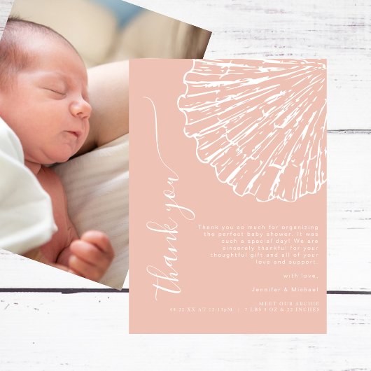 Coastal Blush Pink Girls Baby Shower Photo