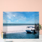 Coastal Boat Wall Art Minimalist Ocean Blue アクリルサイン (ウェディング)