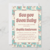Coastal Boho Sea You Soon Baby Shower 招待状 (正面)
