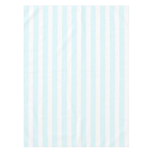 Coastal Boho Soft Blue Pastel Stripes Pattern テーブルクロス (正面)