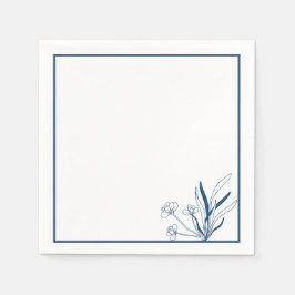 Coastal Botanical | Soft Blue スタンダードカクテルナプキン