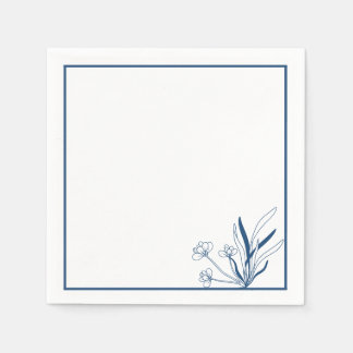 Coastal Botanical | Soft Blue スタンダードカクテルナプキン