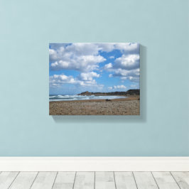 Coastal Breeze - Cloudy Skies and Sunny Shores キャンバスプリント