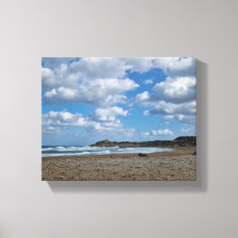 Coastal Breeze - Cloudy Skies and Sunny Shores キャンバスプリント