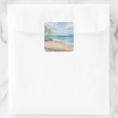Coastal Breeze Fine Art Beach Print スクエアシール (バッグ)