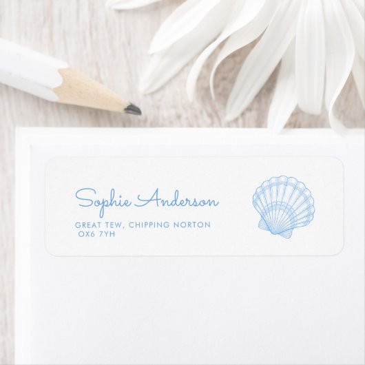 Coastal Bridal Shower Address ラベル (インサイチュ)