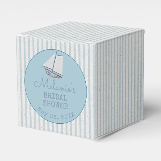 Coastal Bridal Shower Boat Stripe  フェイバーボックス (正面サイド)