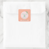 Coastal Bridal Shower Seahorse Stripe スクエアシール (バッグ)