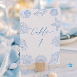 Coastal Bridal Shower Table Number  テーブルナンバー