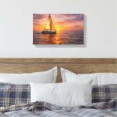 Coastal Canvas Wall Art Set Sunset Ocean Decor Nau キャンバスプリント (インサイチュ (寝室))