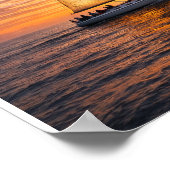 Coastal Canvas Wall Art Set Sunset Ocean Decor Nau ポスター (角)