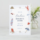 Coastal Cape Cod Bachelorette Itinerary Invite  招待状 (スタンド正面)