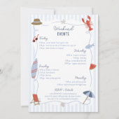 Coastal Cape Cod Bachelorette Itinerary Invite  招待状 (裏面)