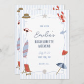 Coastal Cape Cod Bachelorette Itinerary Invite  招待状 (正面/裏面)