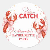 Coastal Catch Vintage Bachelorette Party ラウンドシール (正面)