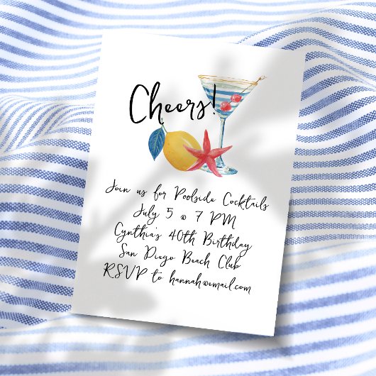 Coastal Cheers Cocktail Party 招待状