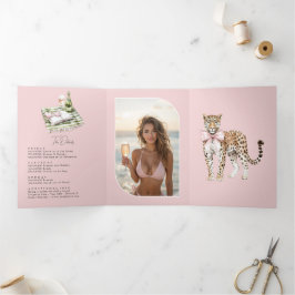 Coastal Chic Beach Club バチェラーウイークエンドQRコード 三つ折り招待状