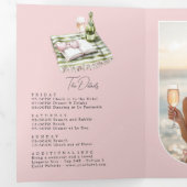 Coastal Chic Beach Club バチェラーウイークエンドQRコード 三つ折り招待状 (内部最初)