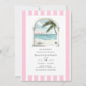 Coastal Chic Beach Club Birthday Party 招待状 (正面)
