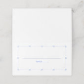 Coastal Chic Blue Hand Drawn Seashell Wedding プレイスカード (外部開封)