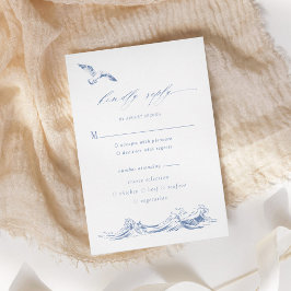 Coastal Chic Blue Meal Options Wedding 出欠カード