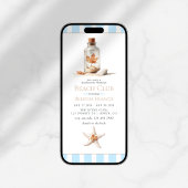 Coastal Chic Fall Beach Club Bachelorette Weekend 招待状