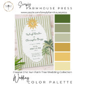Coastal Chic Sun Palm Tree Wedding 招待状