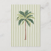 Coastal Chic Sun Palm Tree Wedding Details エンクロージャーカード (裏面)