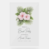 Coastal Chic Transparent Beach Party Welcome アクリルサイン (正面)