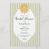 Coastal Chic Whimsical Sun Palm Bridal Shower 招待状 (正面)