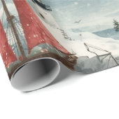 Coastal Christmas Blue Watercolor Nautical  ラッピングペーパー (ロールコーナー)