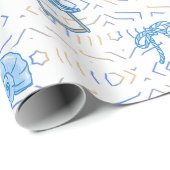 Coastal Christmas Blue Watercolor Seashells  ラッピングペーパー (ロールコーナー)