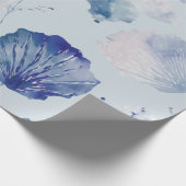 Coastal Christmas Blue Watercolor Seashells  ラッピングペーパー (角)