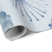 Coastal Christmas Blue Watercolor Seashells  ラッピングペーパー (ロールコーナー)