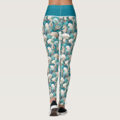 Coastal Christmas Bold Seahorse Pattern#4 ID1009 レギンス (裏面)