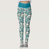 Coastal Christmas Bold Seahorse Pattern#4 ID1009 レギンス (正面)